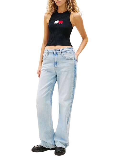 Canotta nera in viscosa Tommy Jeans | DW0DW20975BDS